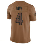 Johmsee A.Cardinals #4 Jeremiyah Love Player Brown Limited Salute To Service Game Stitched Jerseys
