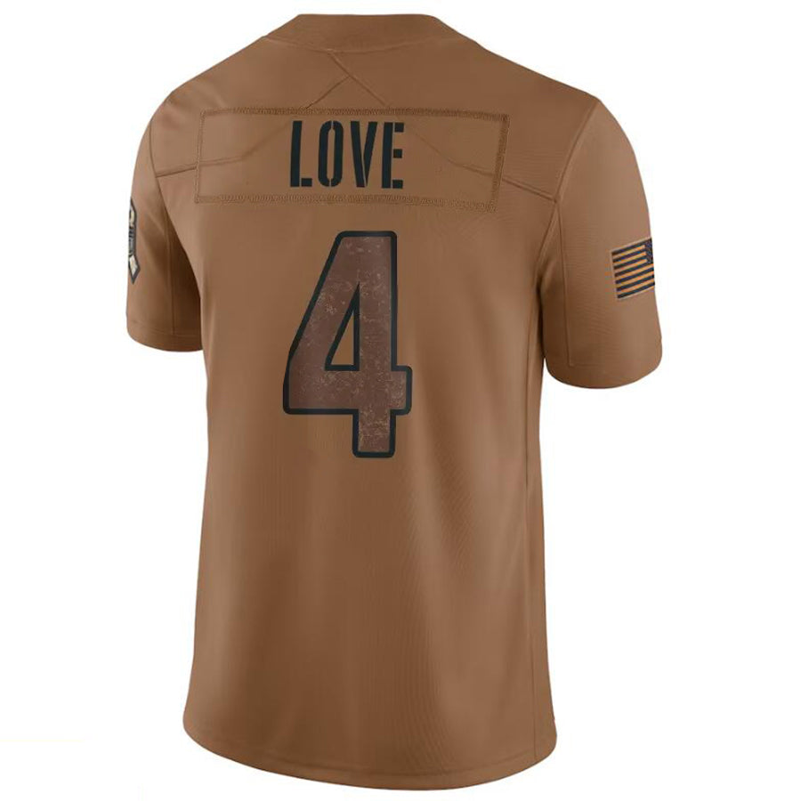 Johmsee A.Cardinals #4 Jeremiyah Love Player Brown Limited Salute To Service Game Stitched Jerseys