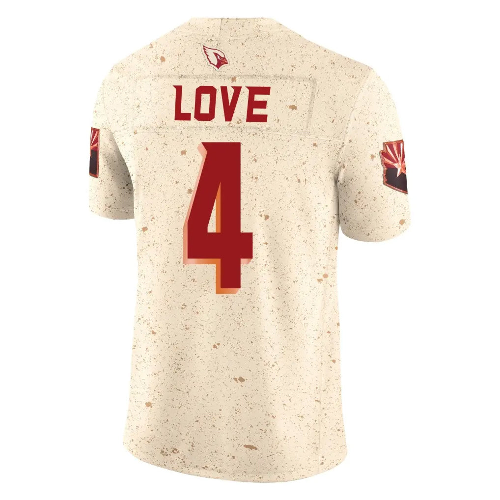 Johmsee A.Cardinals #4 Jeremiyah Love Player Cream Rivalries Collection Vapor Limited Home Game Stitched Jerseys