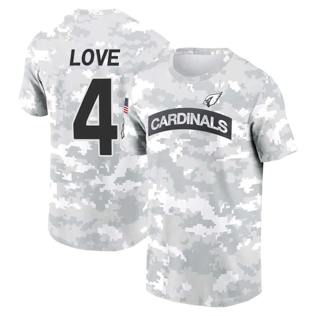 Johmsee A.Cardinals #4 Jeremiyah Love Player Salute to Service Hoodies & T-Shirts Football Jerseys