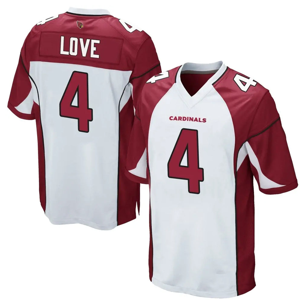Johmsee A.Cardinals #4 Jeremiyah Love Player White Cardinal Home Game Stitched Jerseys