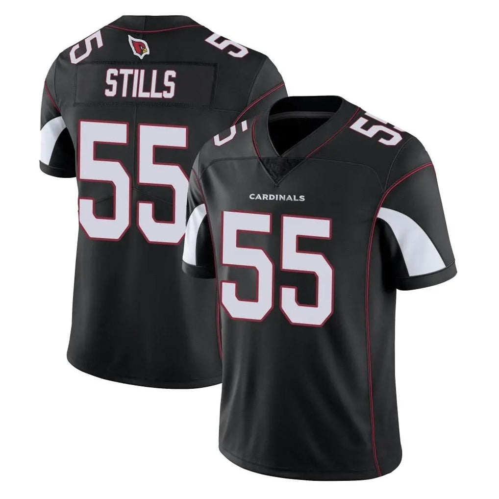 Johmsee A.Cardinals #55 Dante Stills Player Black Vapor Limited Home Game Stitched Jerseys