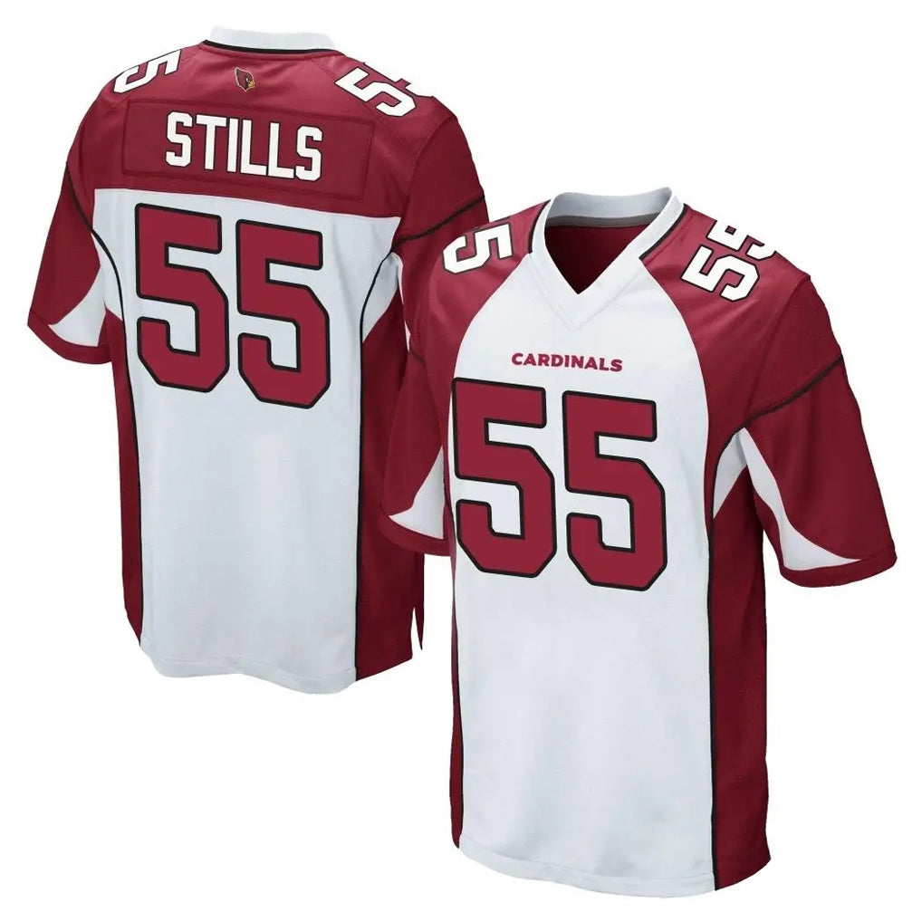 Johmsee A.Cardinals #55 Dante Stills Player White Cardinal Home Game Stitched Jerseys