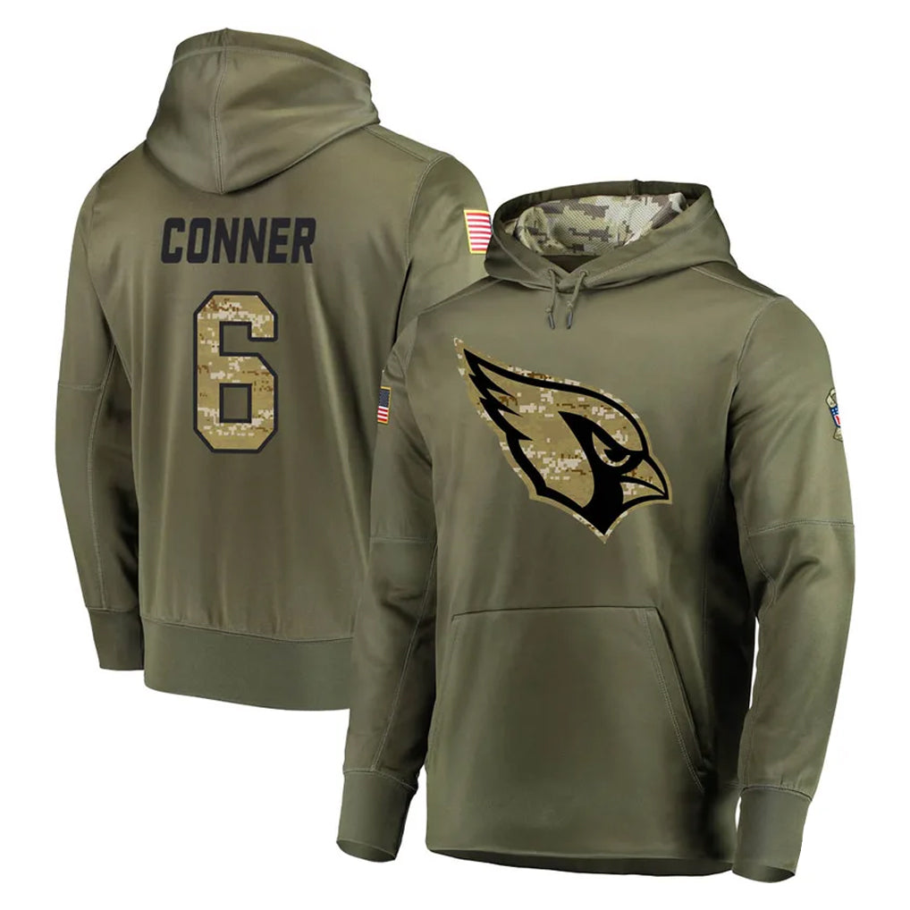 Johmsee A.Cardinals #6 James Conner Player Olive Salute to Service Limited Hoodie Stitched Jerseys