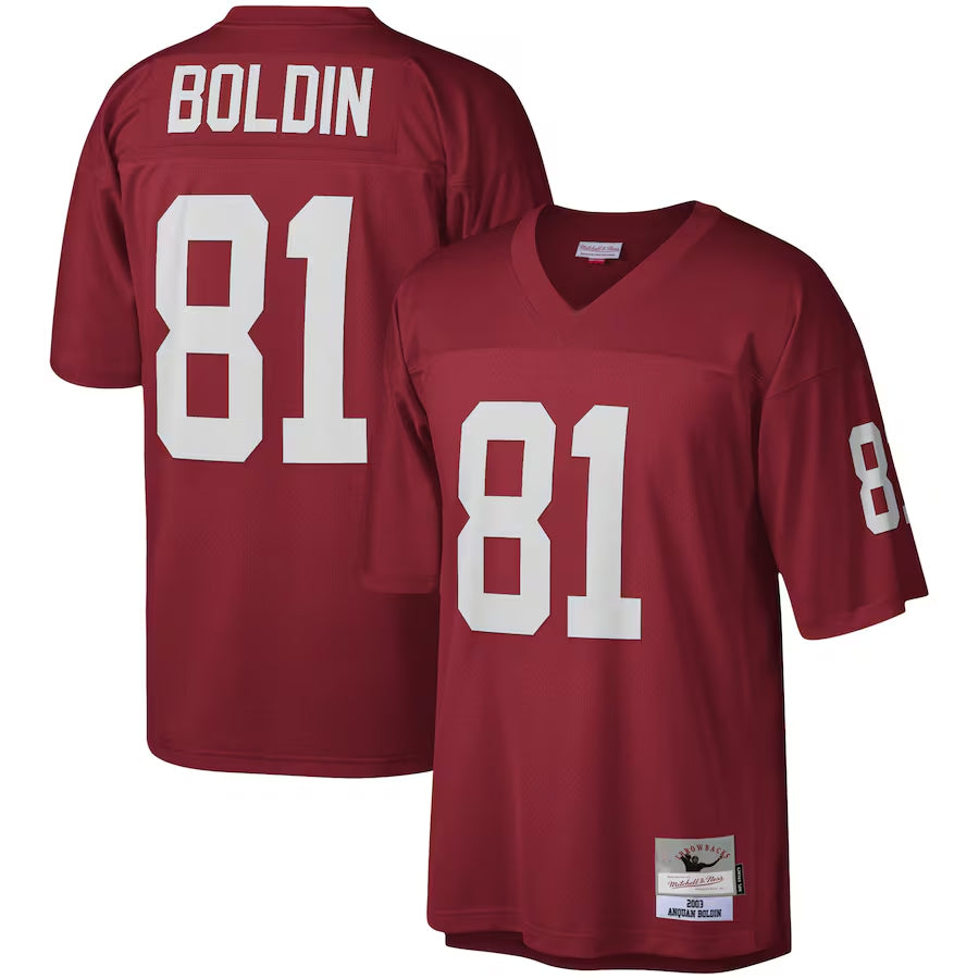 Johmsee A.Cardinals #81 Anquan Boldin Player Mitchell & Ness Cardinal Legacy Replica Stitched Jerseys