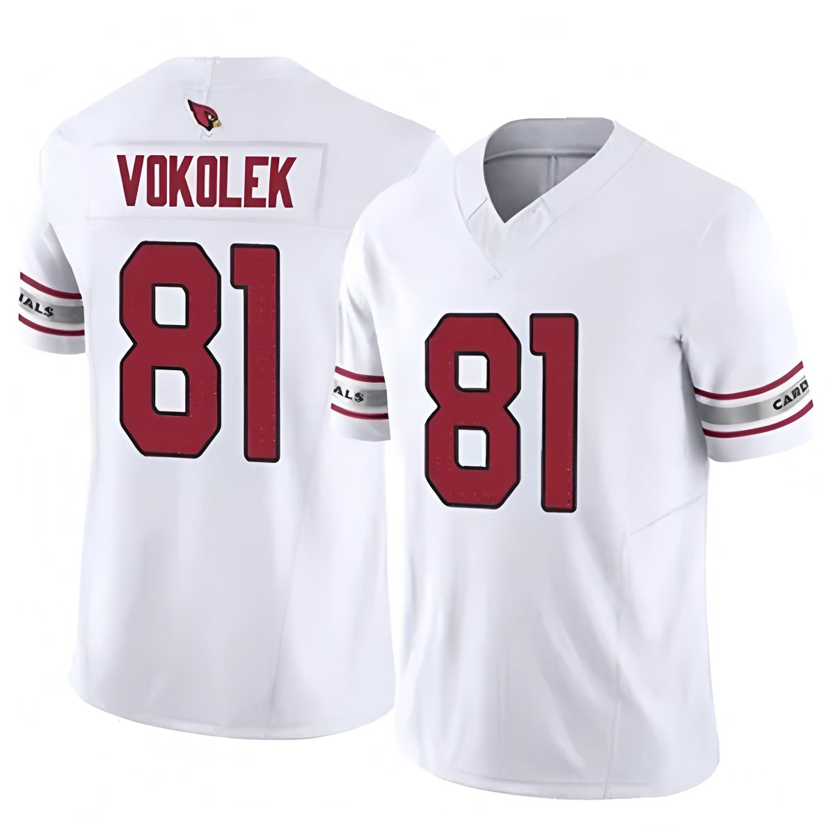 Johmsee A.Cardinals #81 Travis Vokolek Player White Home Game Stitched Jerseys