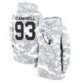 Johmsee A.Cardinals #93 Calais Campbell Player Camo Salute to Service Hoodies Stitched Jerseys