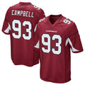 Johmsee A.Cardinals #93 Calais Campbell Player Cardinal Game Stitched  Jerseys