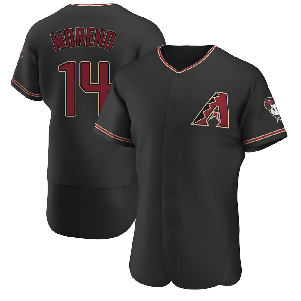 Johmsee A.Diamondbacks #14 Gabriel Moreno Player Black Authentic Alternate Stitched Jerseys