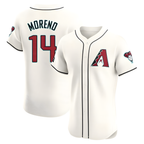 Johmsee A.Diamondbacks #14 Gabriel Moreno Player Cream Elite Home Patch Stitched Jerseys