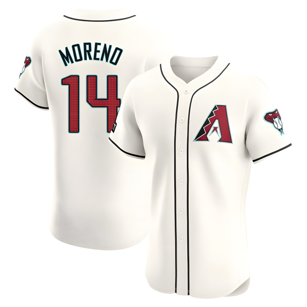Johmsee A.Diamondbacks #14 Gabriel Moreno Player Cream Elite Home Patch Stitched Jerseys