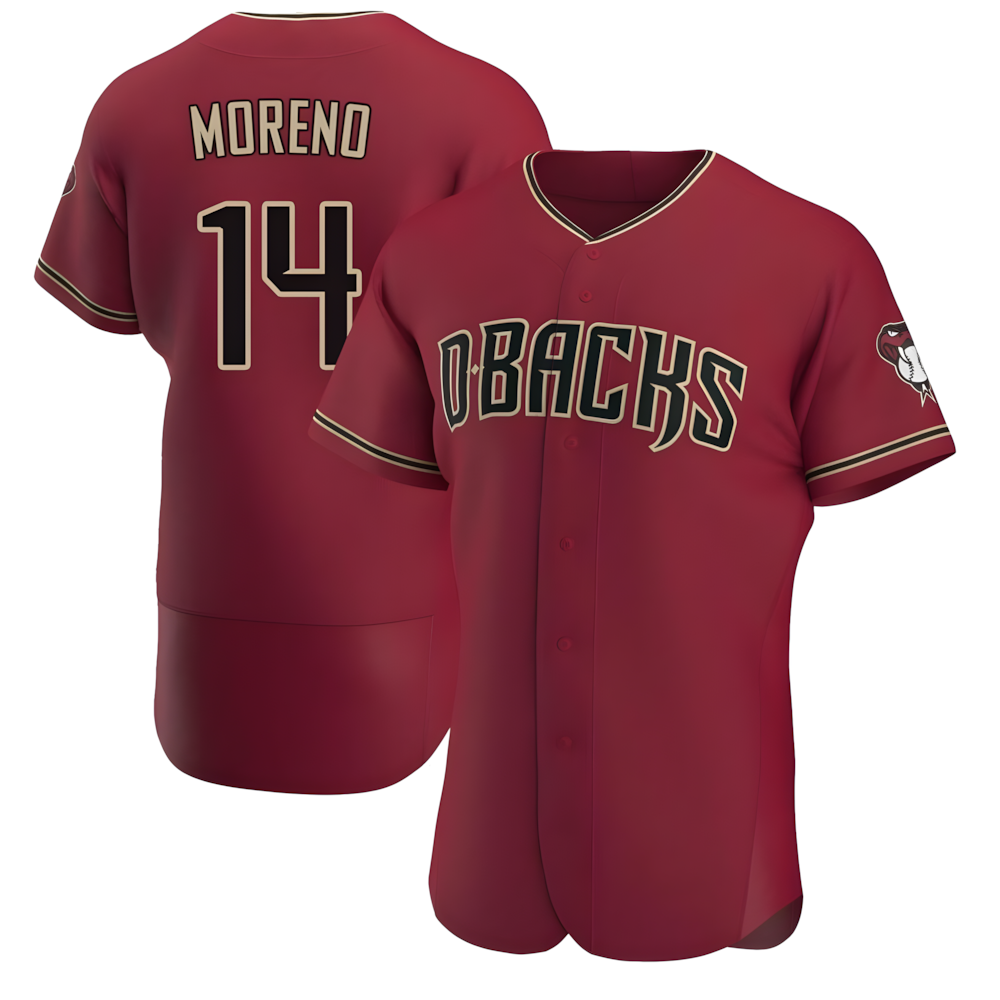Johmsee A.Diamondbacks #14 Gabriel Moreno Player Red Authentic Crimson Alternate Stitched Jerseys