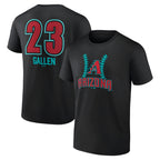 Johmsee A.Diamondbacks #23 Zac Gallen Player Black Fuse City Connect round collar T shirt Stitched Jerseys