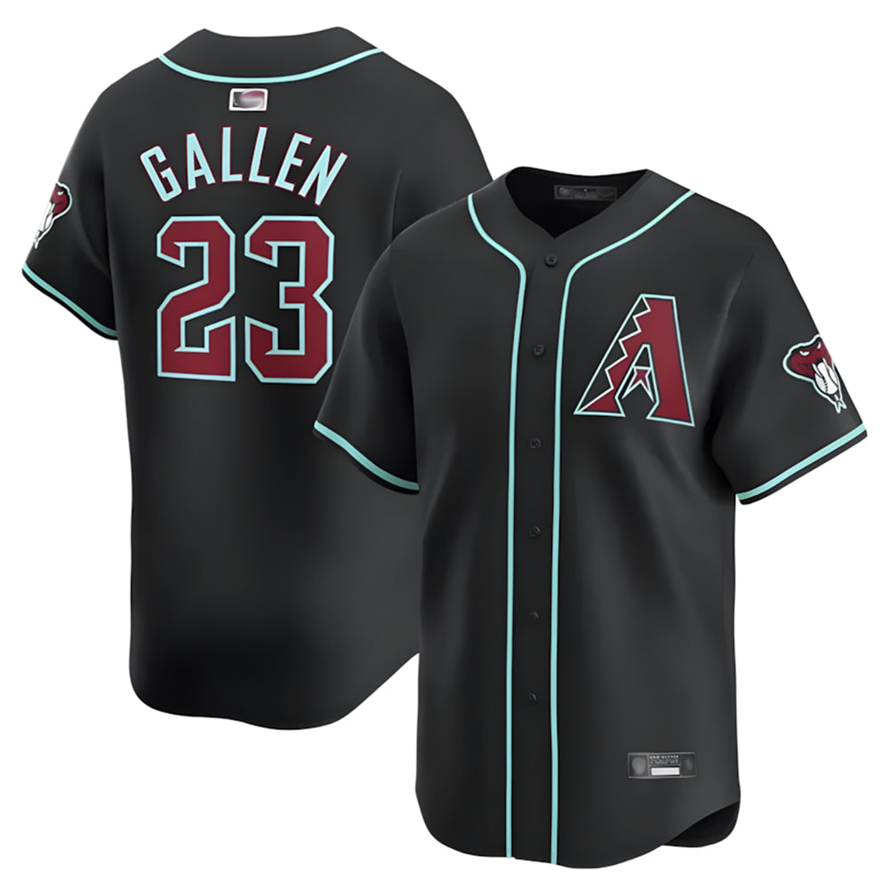 Johmsee A.Diamondbacks #23 Zac Gallen Player Black Replica Game Stitched Jerseys