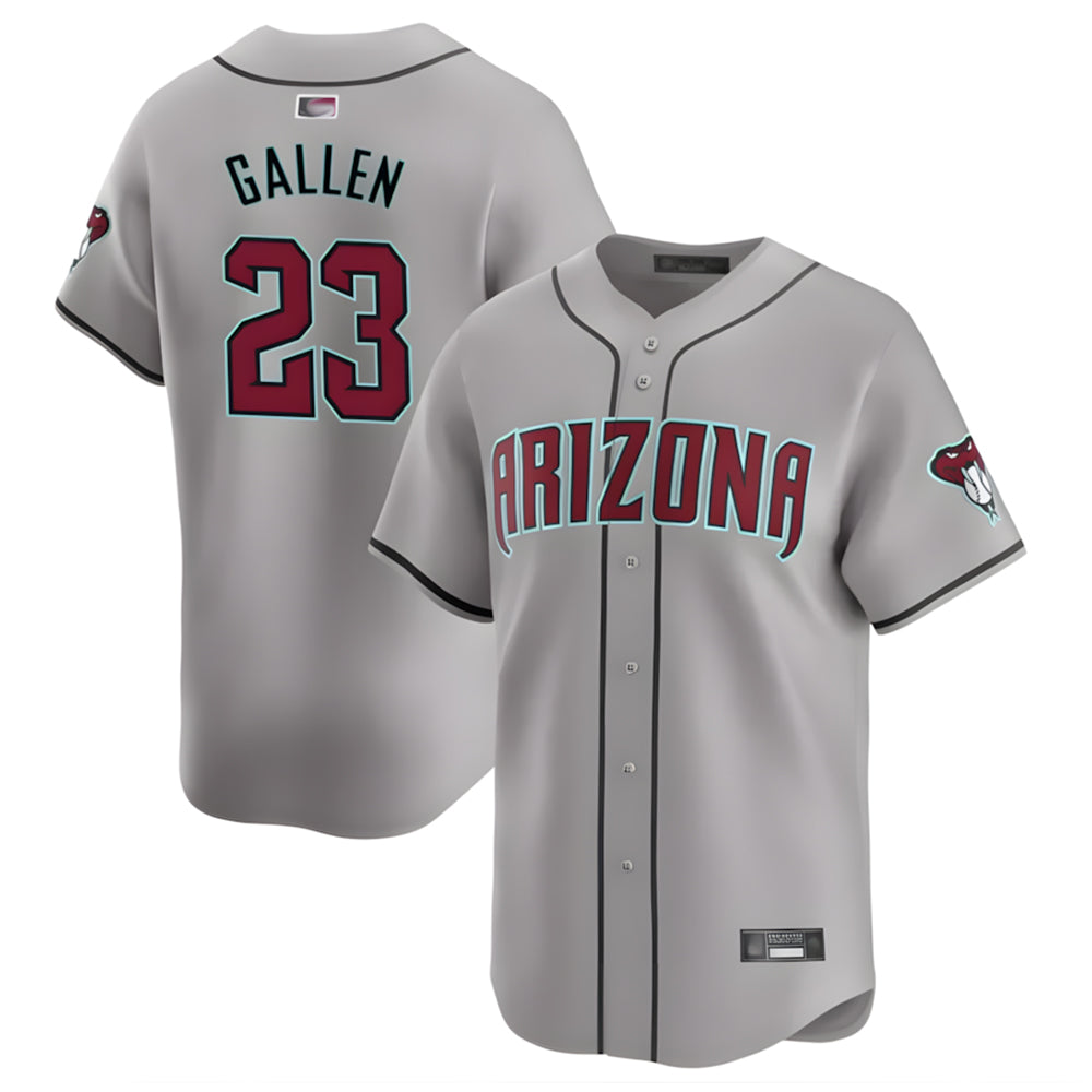 Johmsee A.Diamondbacks #23 Zac Gallen Player Gray Replica Game Stitched Jerseys