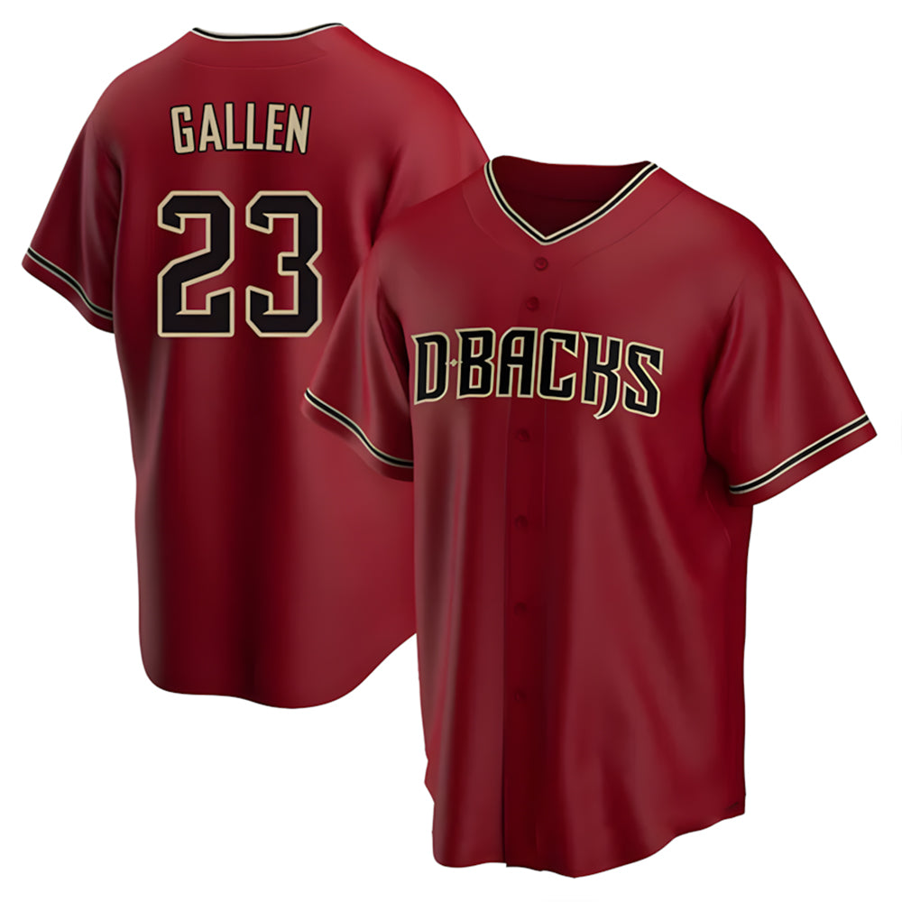 Johmsee A.Diamondbacks #23 Zac Gallen Player Red Replica Game Stitched Jerseys