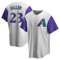 Johmsee A.Diamondbacks #23 Zac Gallen Player White-Purple Replica Stitched Jerseys