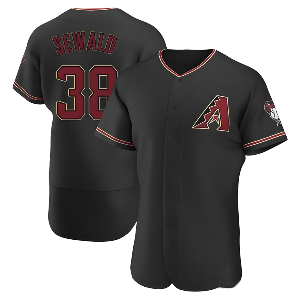 Johmsee A.Diamondbacks #38 Paul Sewald Player  Black Alternate Authentic Stitched Jersey