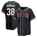 Johmsee A.Diamondbacks #38 Paul Sewald Player  Black Replica Fashion Out Stitched Jersey