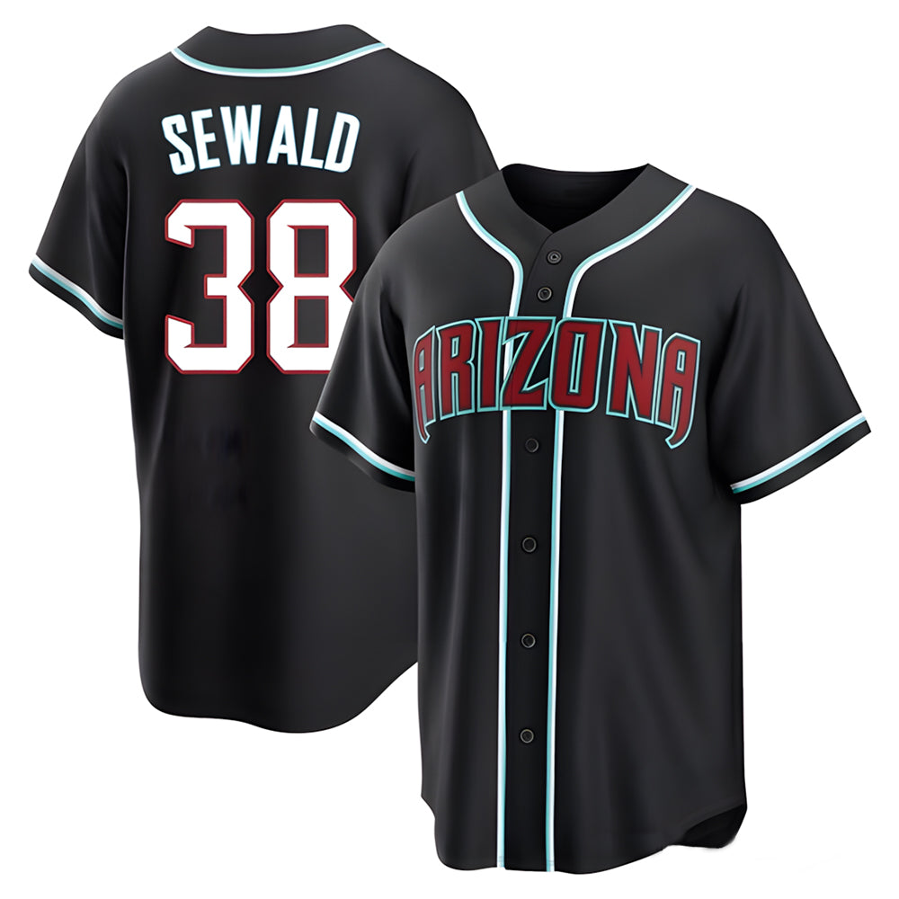 Johmsee A.Diamondbacks #38 Paul Sewald Player  Black Replica Fashion Out Stitched Jersey