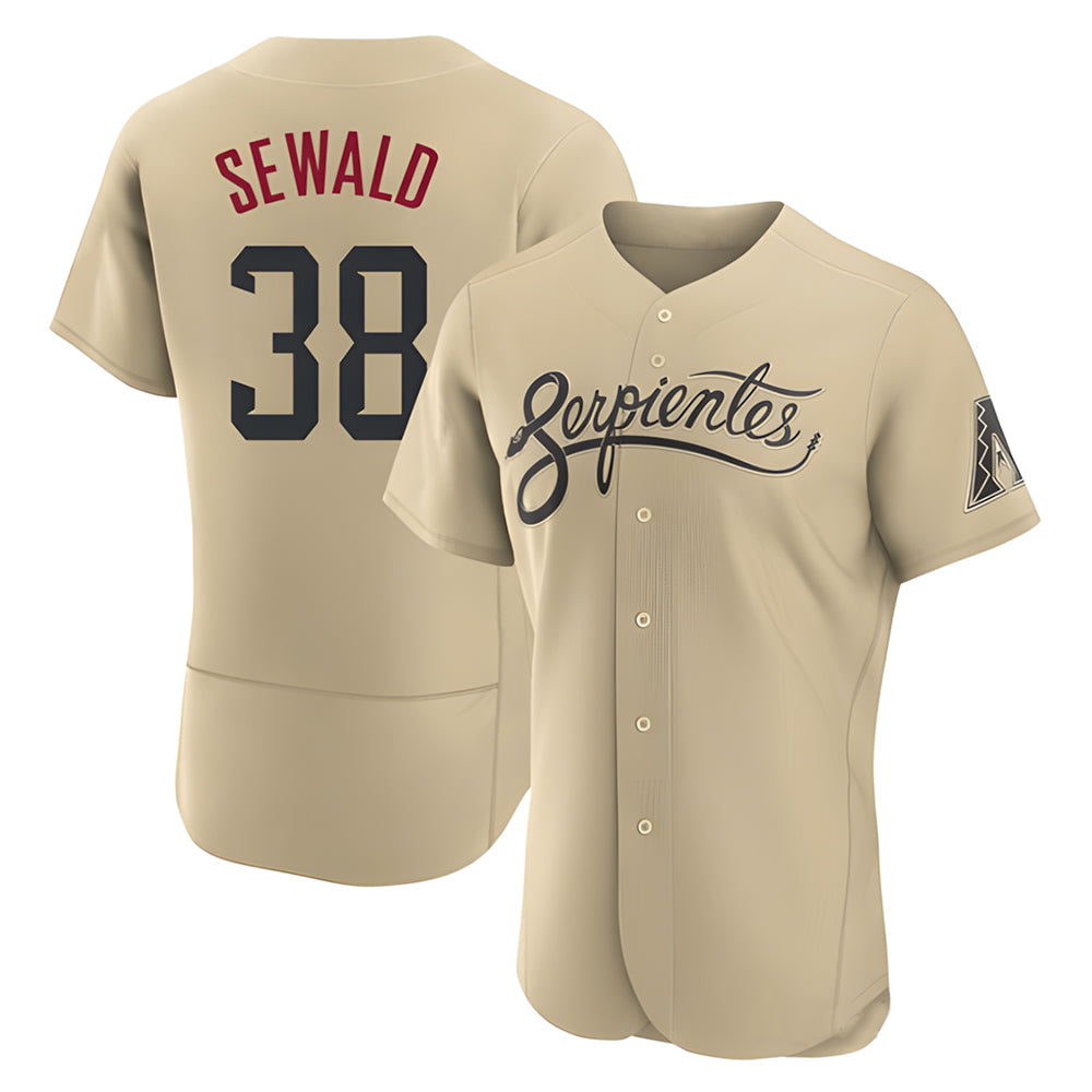 Johmsee A.Diamondbacks #38 Paul Sewald Player Gold Authentic City Connect Stitched Jersey