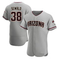 Johmsee A.Diamondbacks #38 Paul Sewald Player Gray Authentic Road Stitched Jersey