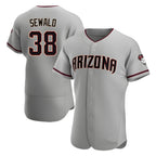 Johmsee A.Diamondbacks #38 Paul Sewald Player Gray Authentic Road Stitched Jersey