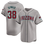 Johmsee A.Diamondbacks #38 Paul Sewald Player Gray Limited Away Stitched Jersey