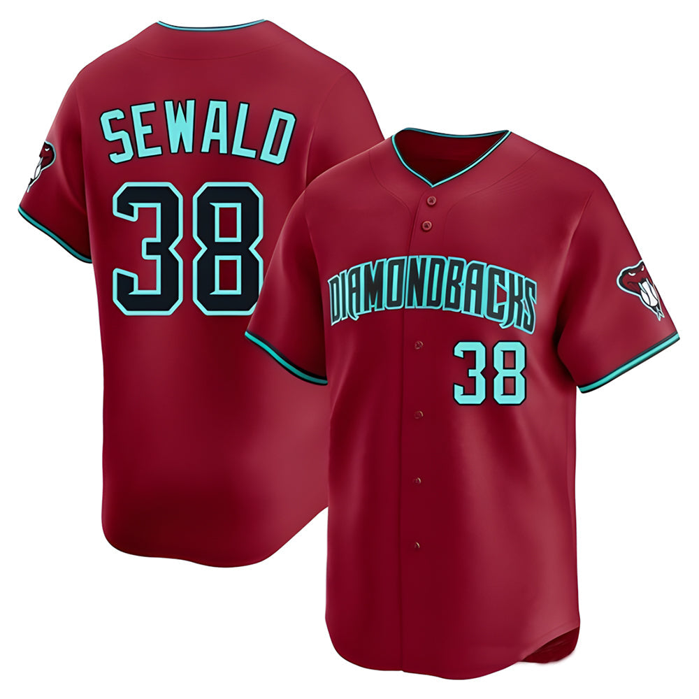 Johmsee A.Diamondbacks #38 Paul Sewald Player Red Limited Alternate Stitched Jersey