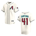 Johmsee A.Diamondbacks #41 Carlos Santana Player Cream game time Stitched Jersey