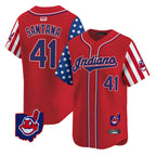 Johmsee A.Diamondbacks #41 Carlos Santana Player Red Independence Day Vapor Premier Limited Stitched Jersey