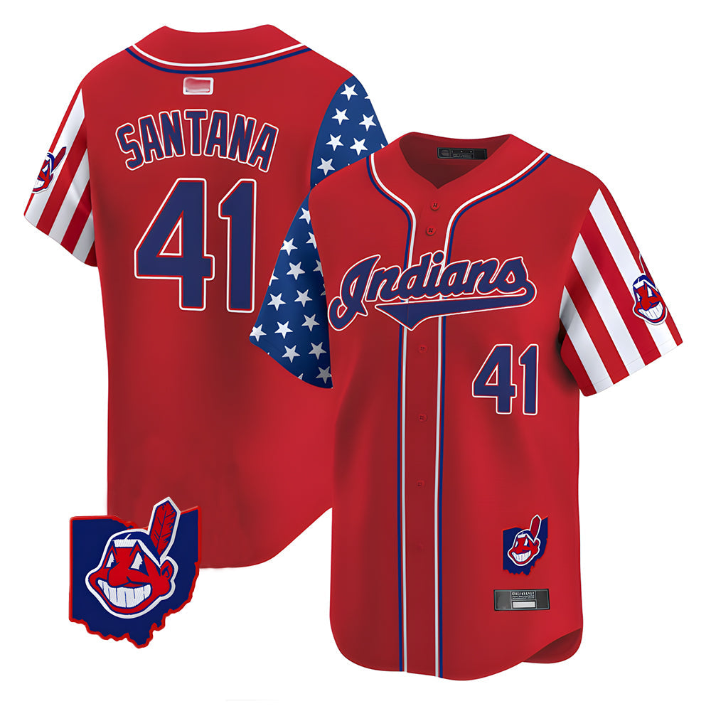 Johmsee A.Diamondbacks #41 Carlos Santana Player Red Independence Day Vapor Premier Limited Stitched Jersey