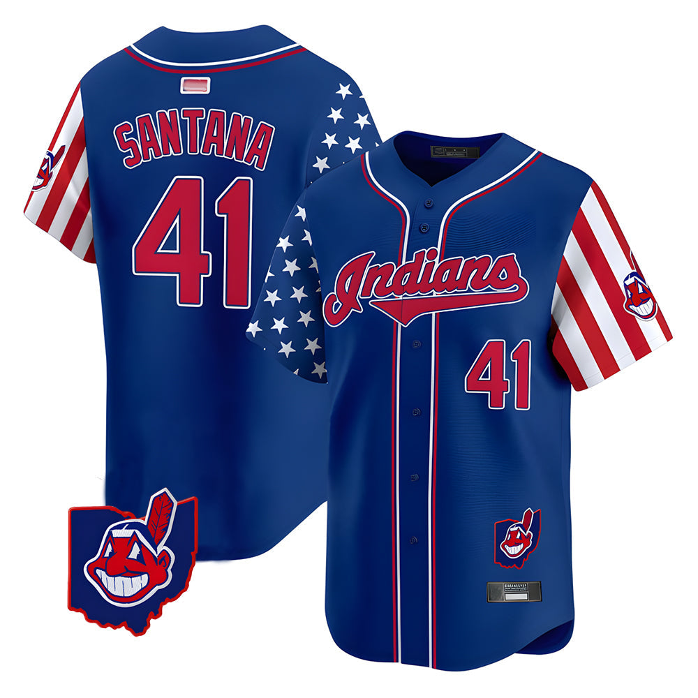 Johmsee A.Diamondbacks #41 Carlos Santana Player Royal Independence Day Vapor Premier Limited Stitched Jersey