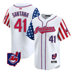 Johmsee A.Diamondbacks #41 Carlos Santana Player White Independence Day Vapor Premier Limited Stitched Jersey
