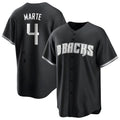 Johmsee A.Diamondbacks #4 Ketel Marte Player Black Pointed collar Replica Game Stitched Jerseys
