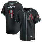 Johmsee A.Diamondbacks #4 Ketel Marte Player Black Replica Game Stitched Jerseys