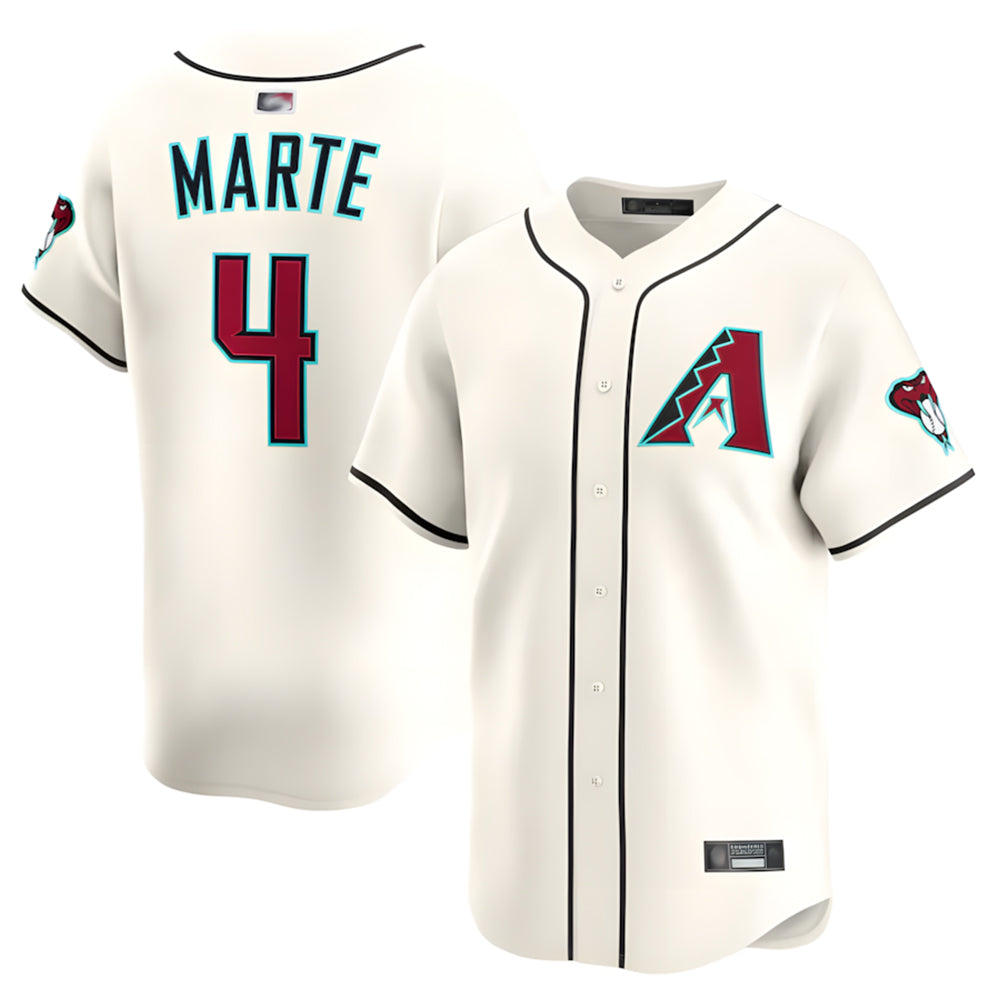 Johmsee A.Diamondbacks #4 Ketel Marte Player Cream Limited Stitched Jerseys