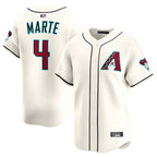 Johmsee A.Diamondbacks #4 Ketel Marte Player Cream Limited Stitched Jerseys