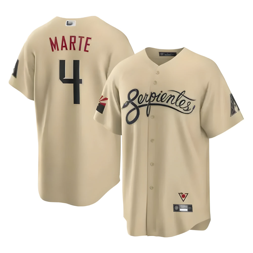 Johmsee A.Diamondbacks #4 Ketel Marte Player Gold City Connect Stitched Jerseys