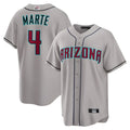 Johmsee A.Diamondbacks #4 Ketel Marte Player Gray Home Game Stitched Jerseys