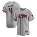 Johmsee A.Diamondbacks #4 Ketel Marte Player Gray Replica Game Stitched Jerseys