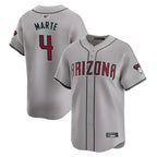 Johmsee A.Diamondbacks #4 Ketel Marte Player Gray Replica Game Stitched Jerseys