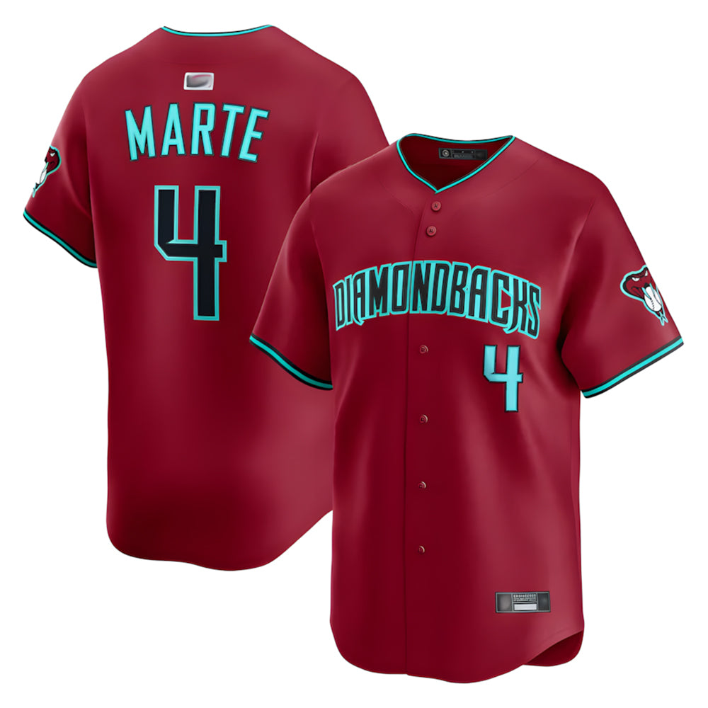 Johmsee A.Diamondbacks #4 Ketel Marte Player Red Home Limited Stitched Jerseys
