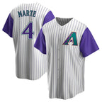 Johmsee A.Diamondbacks #4 Ketel Marte Player White-Purple Limited Stitched Jerseys