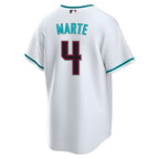 Johmsee A.Diamondbacks #4 Ketel Marte Player White Replica Alt Game Stitched Jerseys