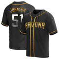 Johmsee A.Diamondbacks #51 Randy Johnson Player Black Golden Replica Alternate Stitched Jerseys