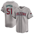Johmsee A.Diamondbacks #51 Randy Johnson Player Gray Limited Away Stitched Jerseys