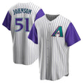 Johmsee A.Diamondbacks #51 Randy Johnson Purple Replica Alternate Cooperstown Collection Stitched Jerseys