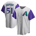 Johmsee A.Diamondbacks #51 Randy Johnson Purple Replica Alternate Cooperstown Collection Stitched Jerseys