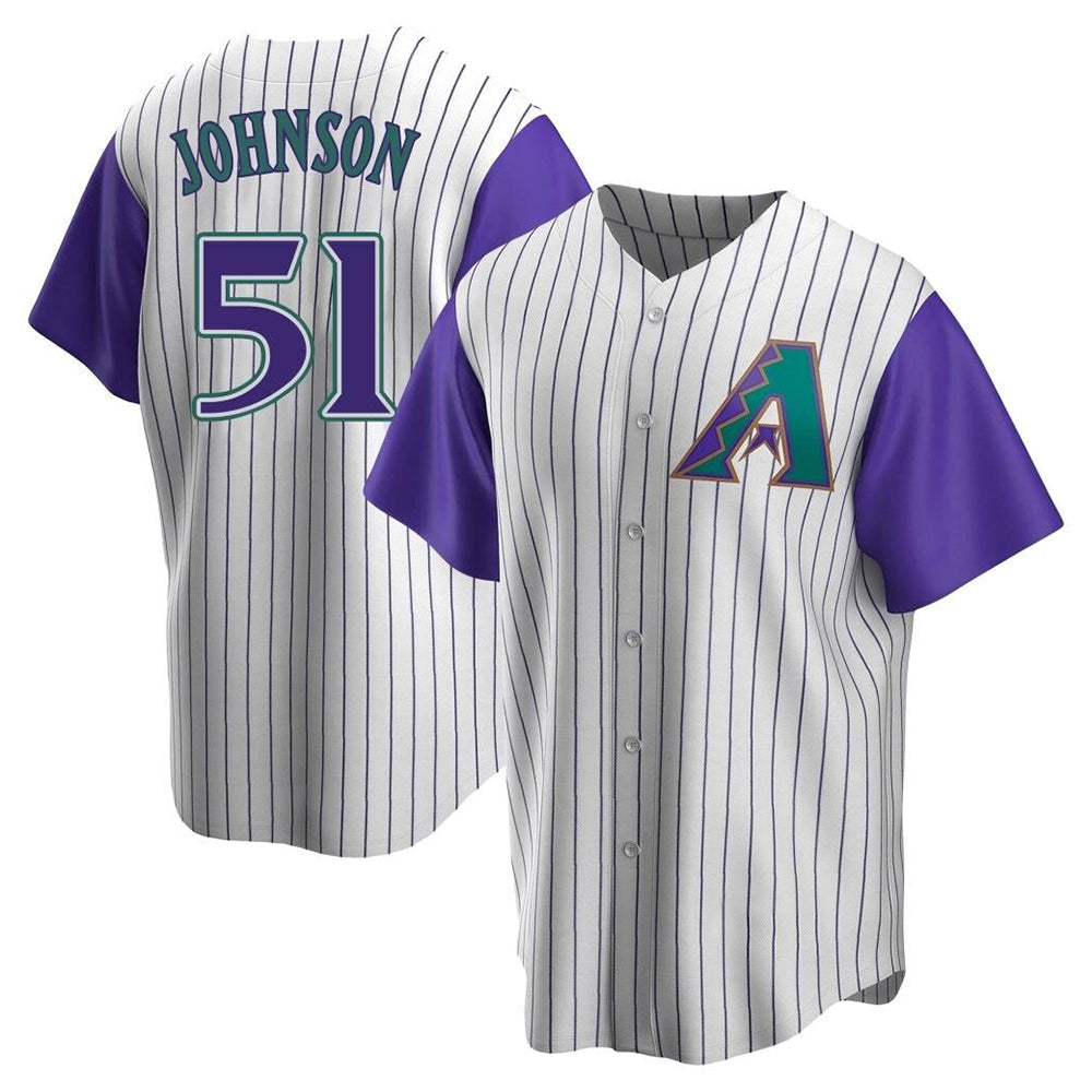 Johmsee A.Diamondbacks #51 Randy Johnson Purple Replica Alternate Cooperstown Collection Stitched Jerseys
